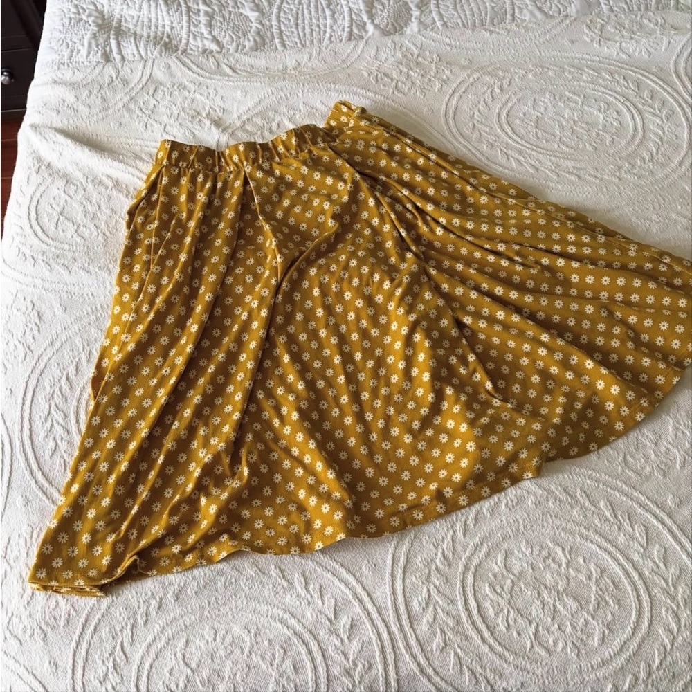 Floral Mustard Skirt